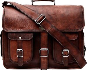 Men’s Leather Laptop bag 18 Inches Men’s Vintage Satchel Leather Briefcase Bag