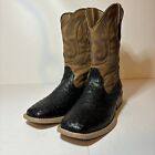Roper Western Boots Mens Size 10.5 Faux Ostrich Black Brown 09-020-1900-0050