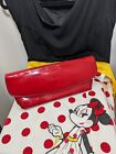 Vintage Red Patent? Leather? Foldover Clutch Snap Close Zip Pocket Coin Purse