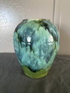 1920s Brush McCoy Blue Green Onyx Glaze Vase, 6.25 Inches