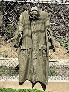 Vintage Structure Trench/Duster/Overcoat Men’s Size XL Olive Green 100% Cotton