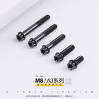 M8 x50-120mm 2PCS Standard Titanium Flange bolts screws Black for motorcycle