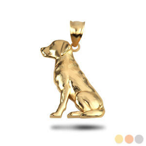 Gold Labrador Retriever Sitting Pet Dog Pendant Necklace