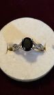 Helzberg Black Onyx Ring with Diamond Accents in Sterling Silver Size 6.75 (7a)