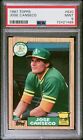 1987 Topps JOSE CANSECO 620 PSA 9 MINT Free Shipping!