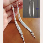 Women Silver Plated Ear Stud Dangle Hoop Drop Earrings Crystal Jewelry Gift