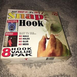 New Sealed Snap Hook 8 Hook Value Pack As Seen on TV Box is Stained