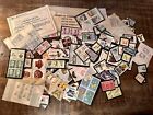 Lot of 350+ Unused United States Postage Stamps, hinged and unhinged