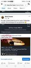2 Tickets Justin Timberlake 5/2/2024 Forget Tomorrow World Tour Seattle Wa