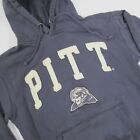 VINTAGE Pitt Panthers Hoodie Mens Small Gray Y2K Applique Sewn Logo Embroidered