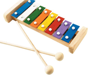 Professional Colorful Wooden Soprano Glockenspiel Xylophone with 8 Metal Keys fo