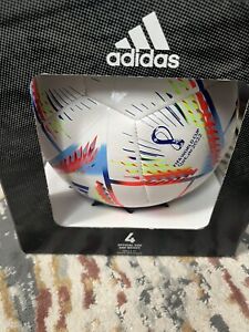 adidas Unisex Adult Al Rihla Qatar 2022 Training Soccer Ball White/Pantone, 4