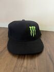 Monster Energy Drink Black Fitted Stretch Size 7 1/4 Baseball Hat Cap