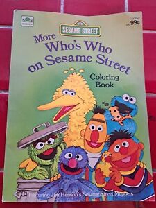 Vintage Sesame Street Who’s Who Muppets Coloring Book Golden 1982 ~ NEW