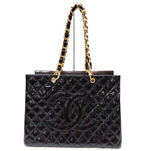Chanel Tote Bag Matelasse Black Patent Leather 1176015