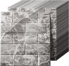 10 Pcs 3D Tile Grey Brick Wall Sticker Self-adhesive Foam Panel Wallpaper 38*35
