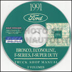 1991 Ford Pickup Truck Shop Manual CD Bronco F150 F250 F350 F-Super Duty Service