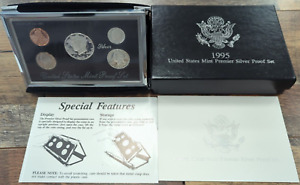 1995-S US Mint 5-Coin Premier Silver Proof Set Box/COA