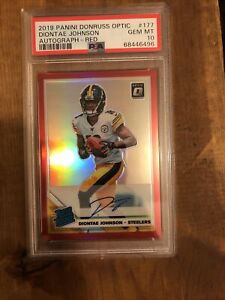 2019 Donruss Optic Diontae Johnson Red Prizm Rated Rookie Auto RC #11/50 PSA 10