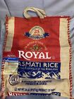 Royal Basmati Rice Bag 20lbs Burlap Handles Zipper Heavy Duty 25th Anniv No Rice