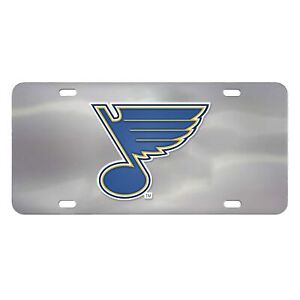 FANMATS 27548 St. Louis Blues Stainless Steel Front License Plate with Large 3D