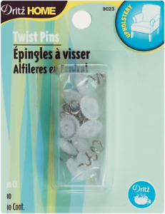 Home 9023 Twist Pins with Clear Heads (10-Piece)