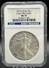 2010 $1 AMERICAN SILVER EAGLE NGC MS70 EARLY RELEASES BLUE LABEL