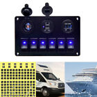 Box 12V LED 6 Gang On/Off Rocker Switch Panel Car Truck Boat Marine Inline Fuse