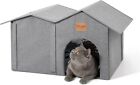 Outdoor Cat House Weatherproof, Insulated Feral Cat House Outdoor for Winter