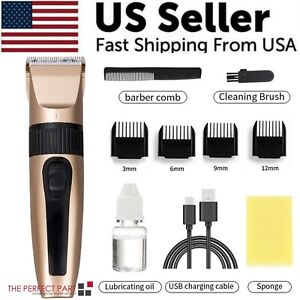 Professional Hair Clippers Trimmer Mens Barber Hair Cutting Kit Machine Cordless