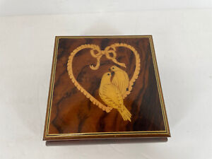 New ListingDoves Heart Hand Crafted Wood Jewelry Music Box 