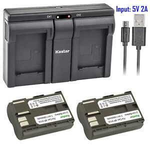 Kastar 2 Battery & Dual Slim USB Charger for Canon BP-511 BP-511A BP511 BP511A