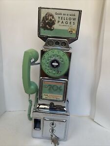 Vintage Color Automatic Electric Chrome 3 Slot Pay Telephone Payphone W Keys