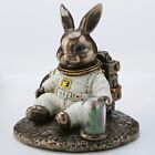 4 3/8 Inch Hardy Astronaut Rabbit Explorer Cold Cast Resin Moon Sculpture Home
