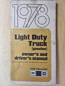 1978 Light Duty (Gasoline) Chevrolet Truck, Owner's & Operators Manual   OEM by