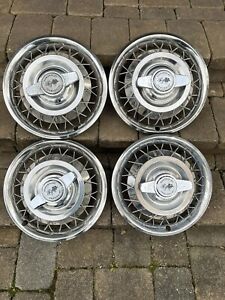 CHEVROLET 1962 1963 IMPALA SS CHEVY II 14” WIRE WHEEL HUBCAPS