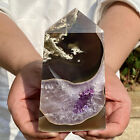 New Listing1.16LB Natural Beautiful amethyst Agate Geode Crystal Slice Extra Gemstone