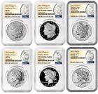 6 coin set 2023 morgan and peace silver dollars ngc ms pf rp 70 first day 1st