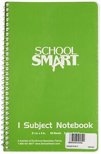 Spiral Non-Perforated 1 Subject College Ruled Notebook, 9-1/2 x 6 Inches