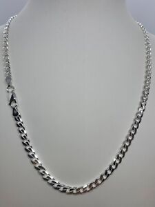 6mm 925 Sterling Silver Men's Women's Cuban link chain Necklace 16