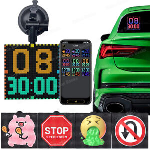 DIY Car Rear Window Sign Sticker LED Light Message Display Board For Android/iOS
