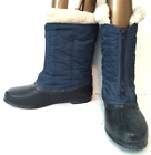 Sorel Women’s size 9 Blue Navy Wool Lined Trim Zip Winter Waterproof Snow Boot