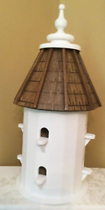 Wood Birdhouse 2 Story 8 Compartment 28