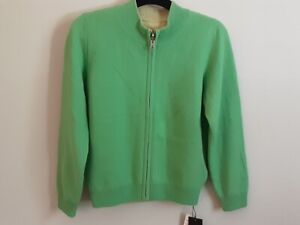 Jargal Cashmere Long Sleeve Reversible Cardigan Sweater Zip Size XS READ- NWT