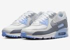 New Nike Women’s Air Max 90 Casual Shoe White Grey Blue FB8570-100 Many Sizes