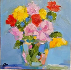 Original Oil Painting Of Spring Flowers, artist Betsy Heffron
