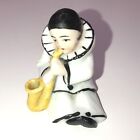 Antique Miniature Hertwig Germany Pierrot Harlequin Clown Playing Saxophone