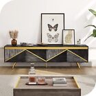 79in Modern TV Stand Mid-Century Entertainment Center with 2 Storage Cabinets