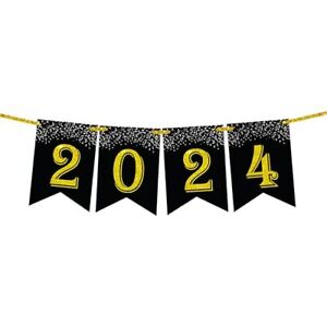 , Glitter 2024 Banner New Year - No DIY, 8 Feet | 2024 Sign New Year for Happy