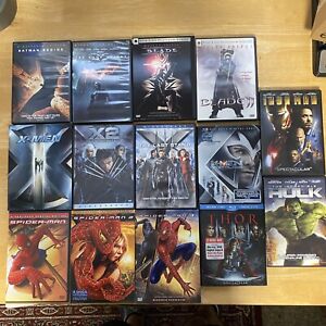 14 Marvel DC Superhero DVD Lot - Spiderman X-Men Thor Blade Batman Hulk Iron Man